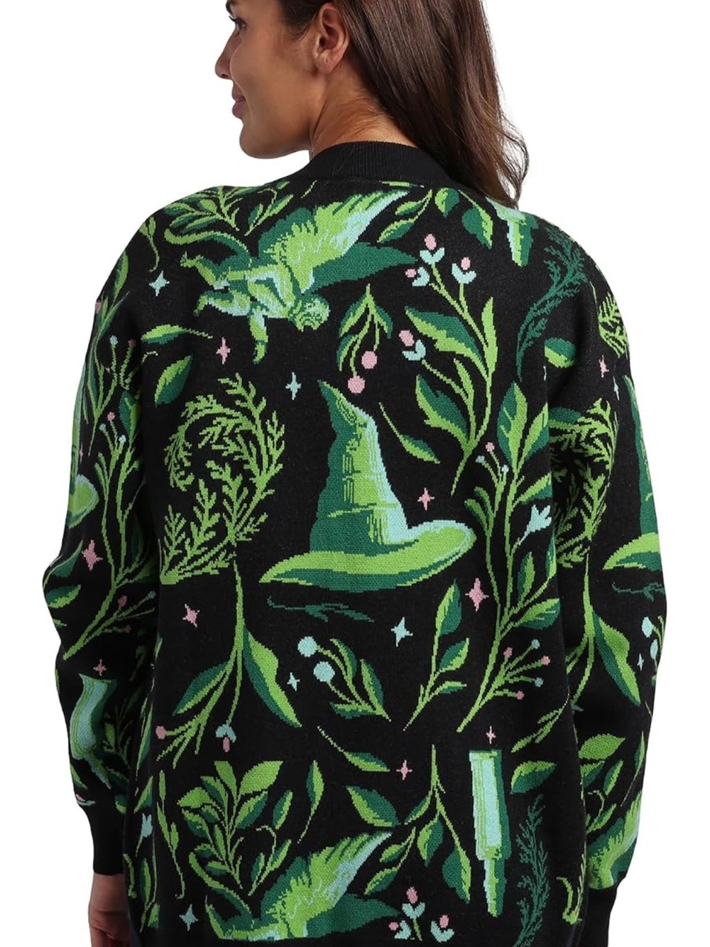 Wicked Black Botanical Knit sweater